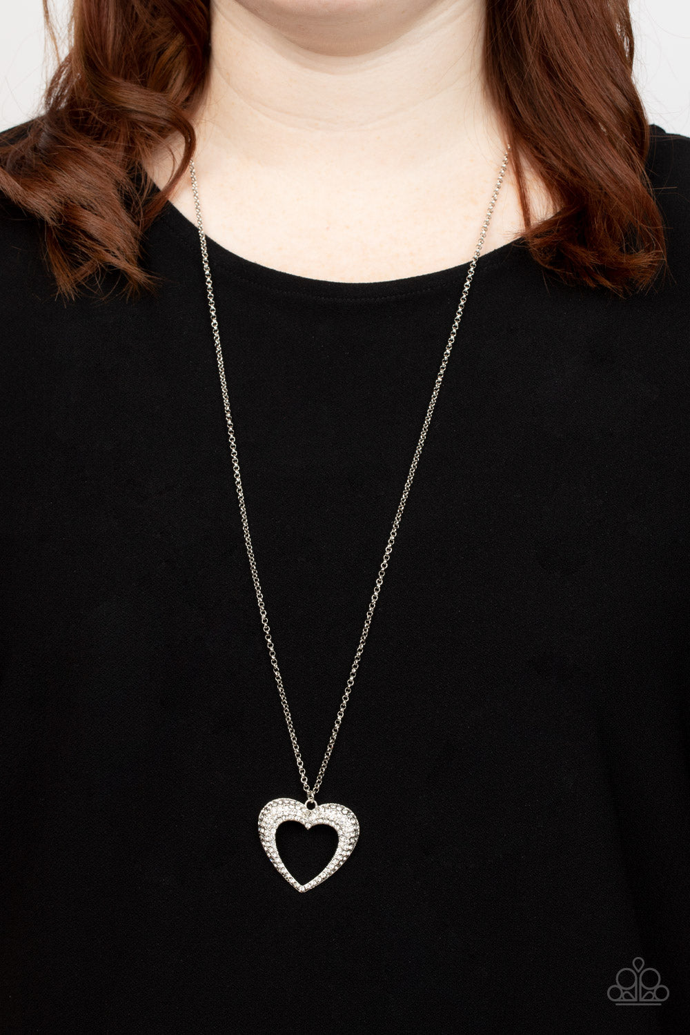 Heart Rhinestone Pave Pendant Short Toggle Necklace – US Jewelry House